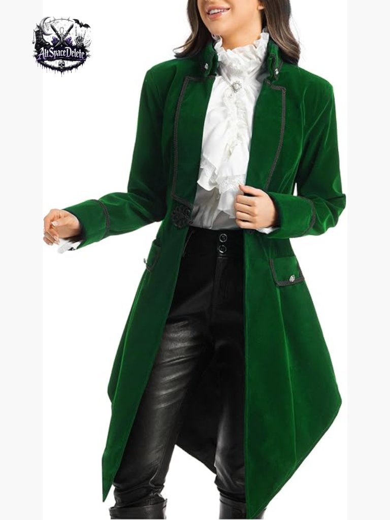 Velvet Steampunk Jacket Victorian Gothic Pirate Costume Blazer Adjustable